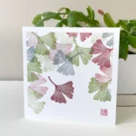 Ginkgo leaf greeting card – botanical card by Grace Wong