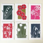 Poppy flower greeting card – botanical card by Grace Wong
