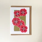 Poppy flower greeting card – botanical card by Grace Wong