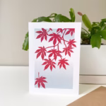 Maple leaf greeting card – botanical card by Grace Wong