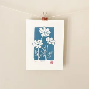 cosmos-flowers-linocut-print