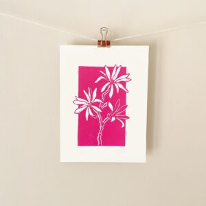 star-magnolia-linocut-print