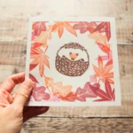 Autumn hedgehog greeting card – cute animal greeting card by Grace Wong
