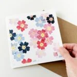 Primroses greeting card – botanical card by Grace Wong