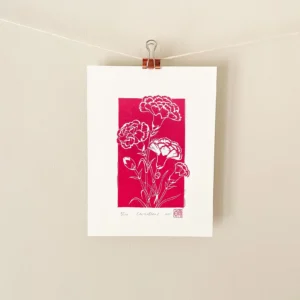 carnations-linocut-print