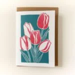 Tulips greeting card – botanical flower card by Grace Wong