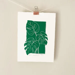 monstera-linocut-print