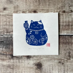 lucky-cat-linocut-print