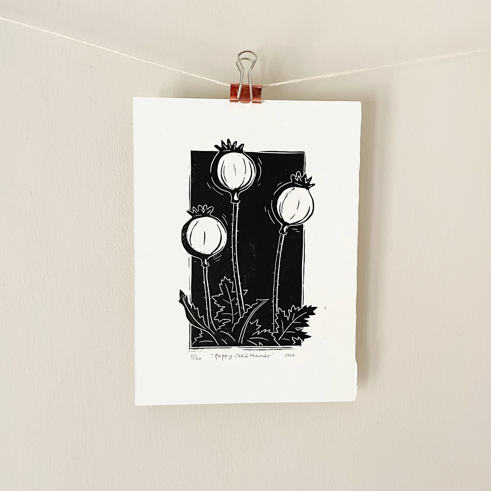 poppy-seed-head-linocut-print