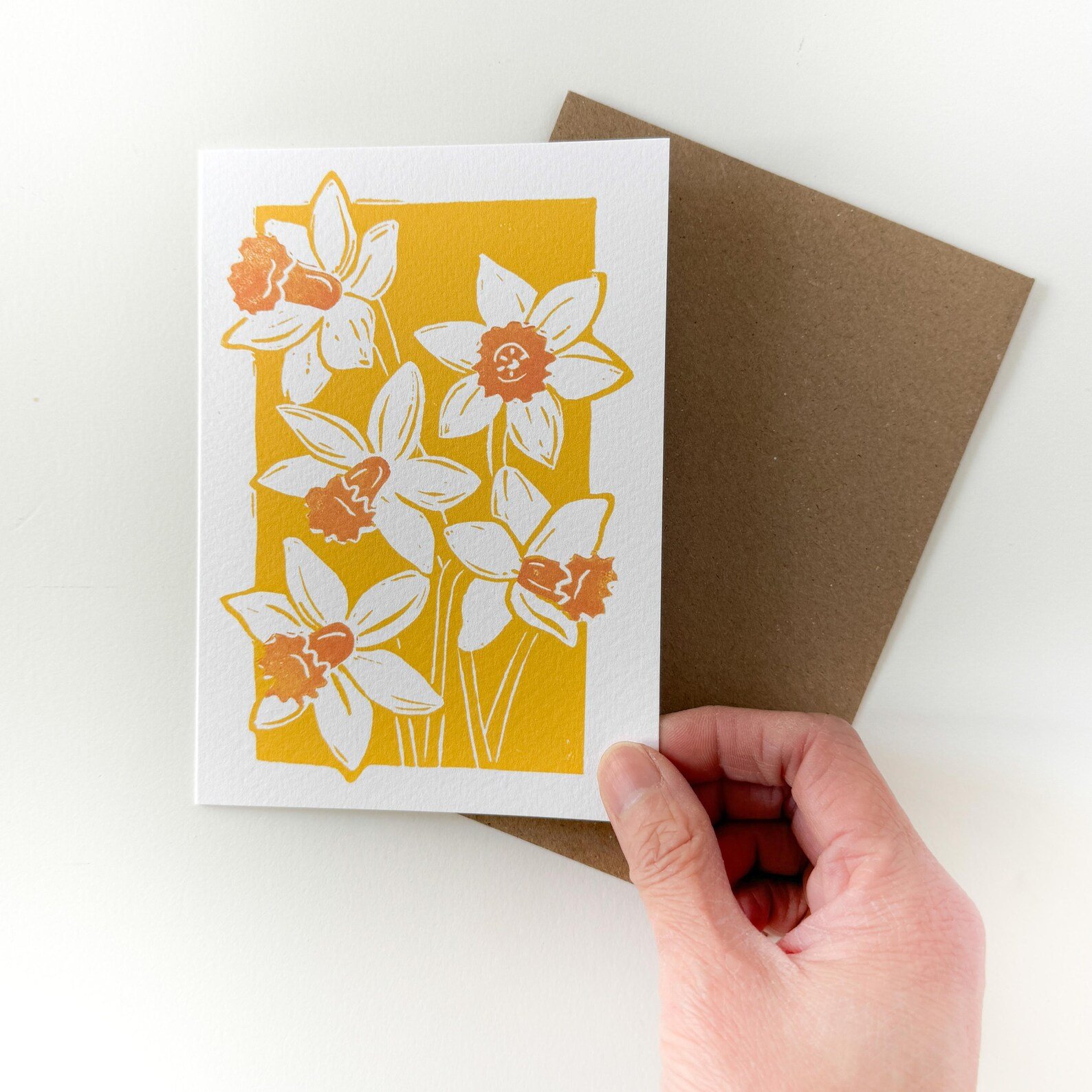 Daffodil greeting card – botanical card by Grace Wong