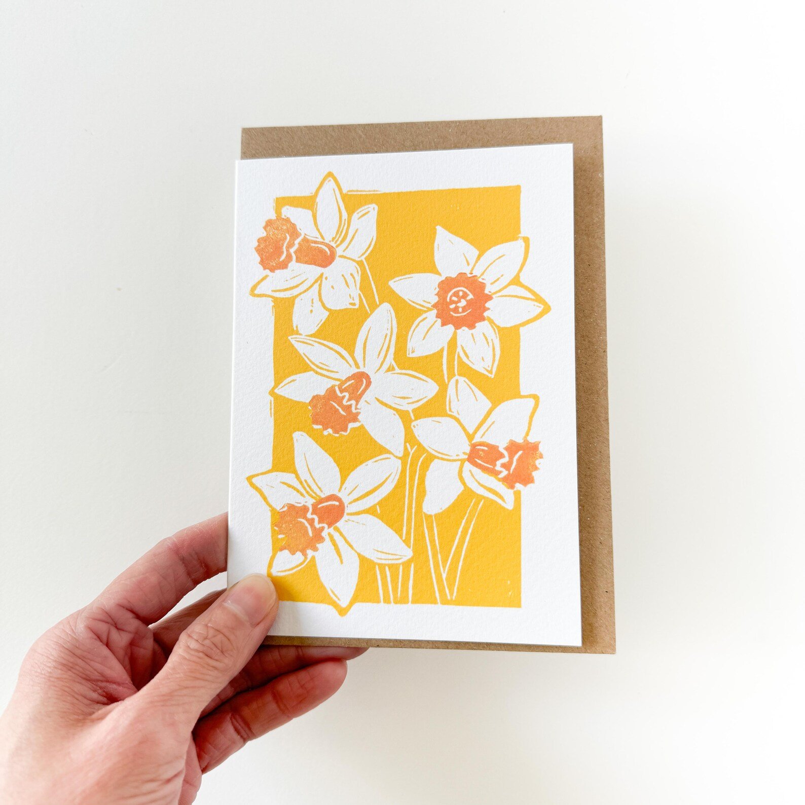 Daffodil greeting card – botanical card by Grace Wong