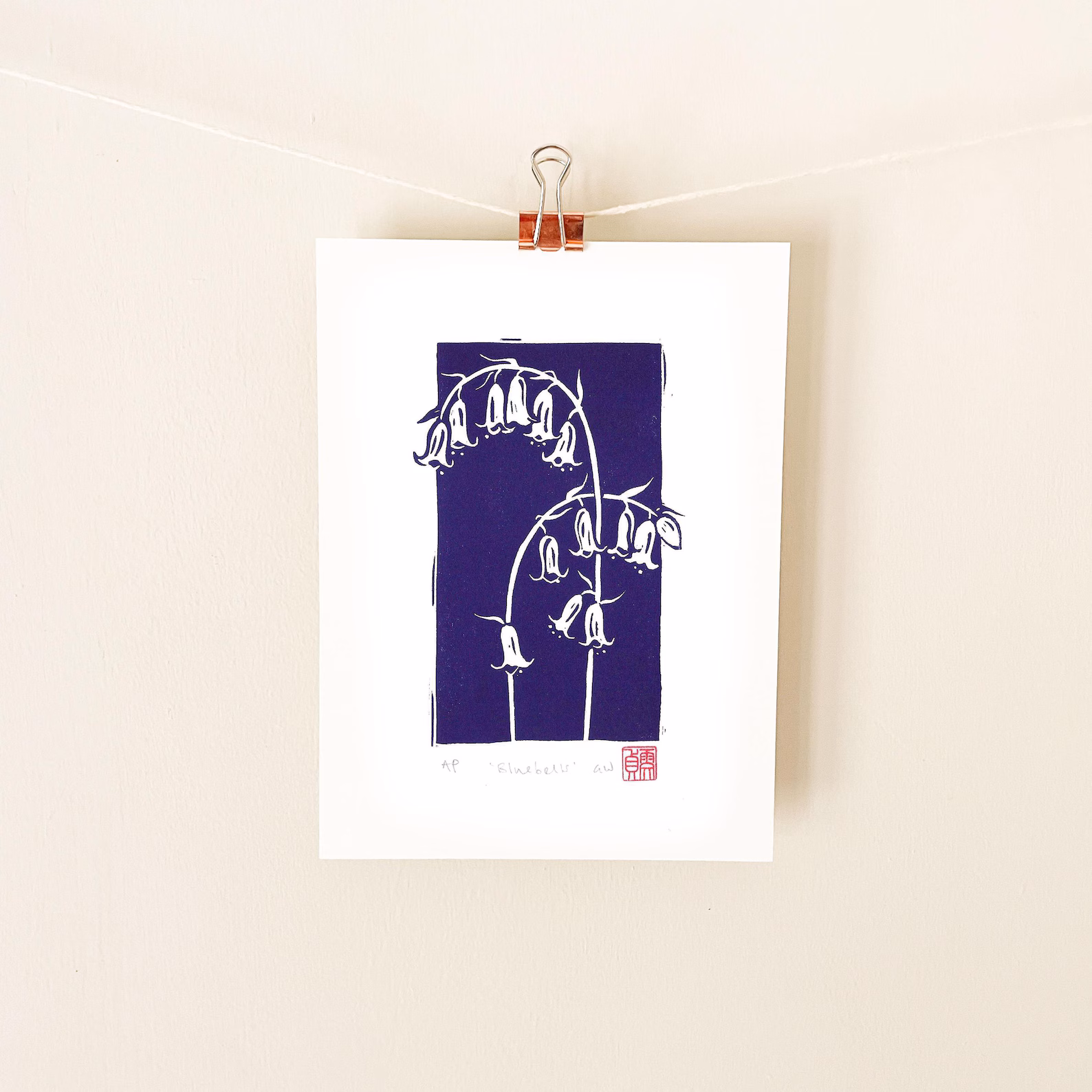 bluebells-linocut-print