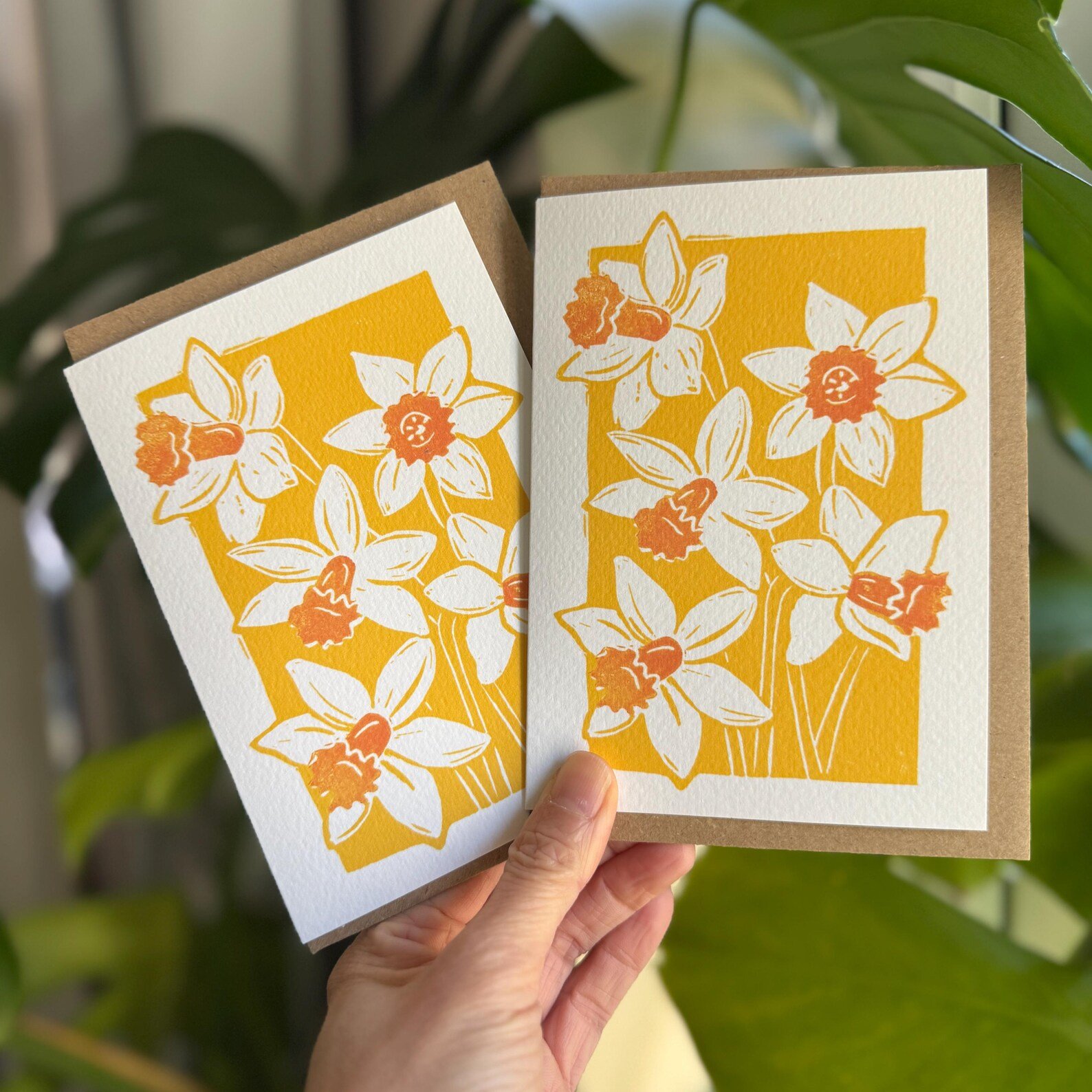 Daffodil greeting card – botanical card by Grace Wong