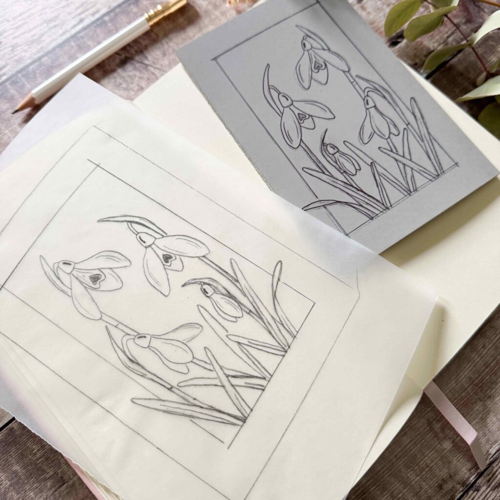 Linocut print inspiration for my work like my Snowdrops Prints